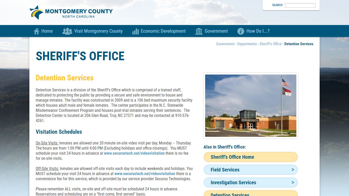 Detention Services - Montgomery County
